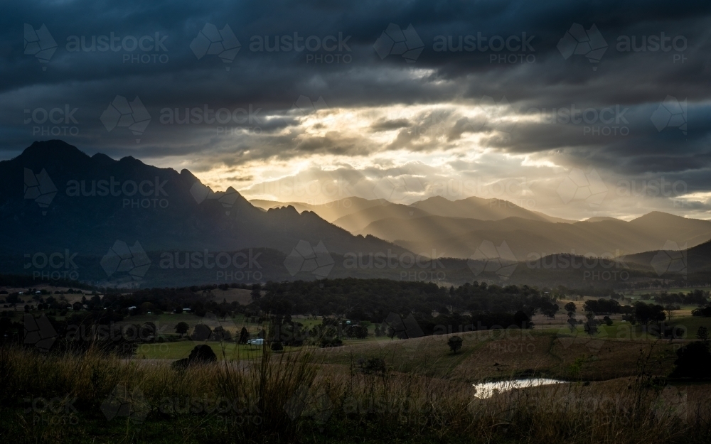 Mount Barney at sunset - Australian Stock Image