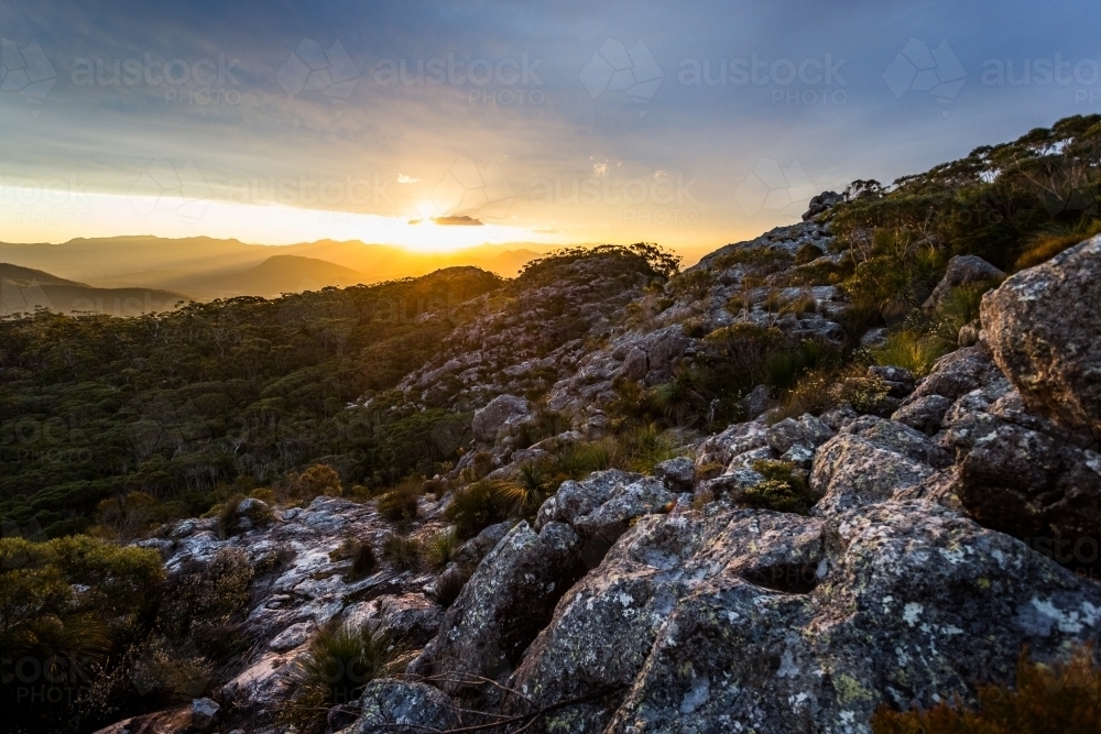 Mount Maroon Sunset - Australian Stock Image