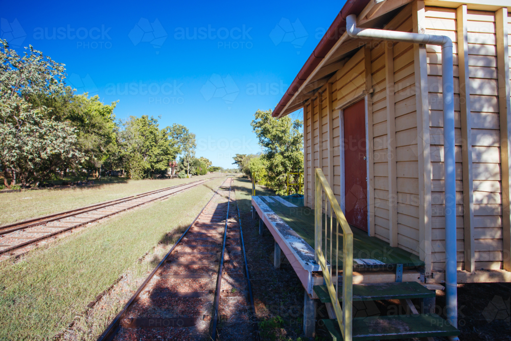 Mt Surprise, Australia - July 5, 2016: Mount Surprise railway station which hosts the Savannahlander - Australian Stock Image