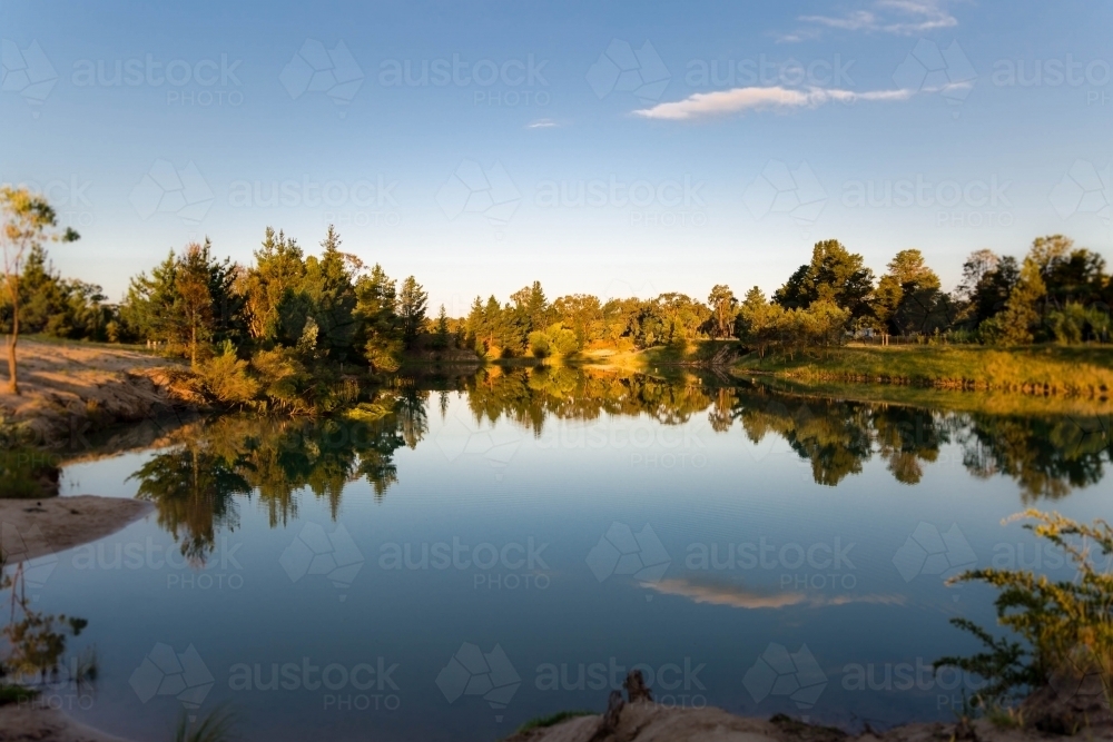 Natural spring with trees - Australian Stock Image