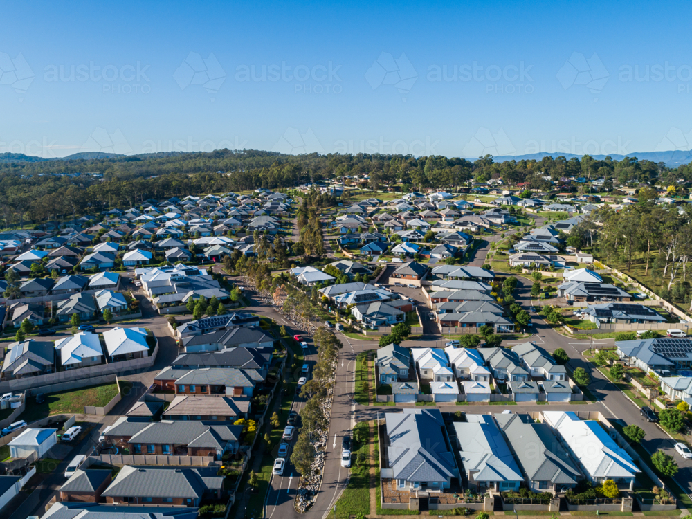 New suburbs of Huntlee medium-sized township near Branxton in the Hunter Region - Australian Stock Image