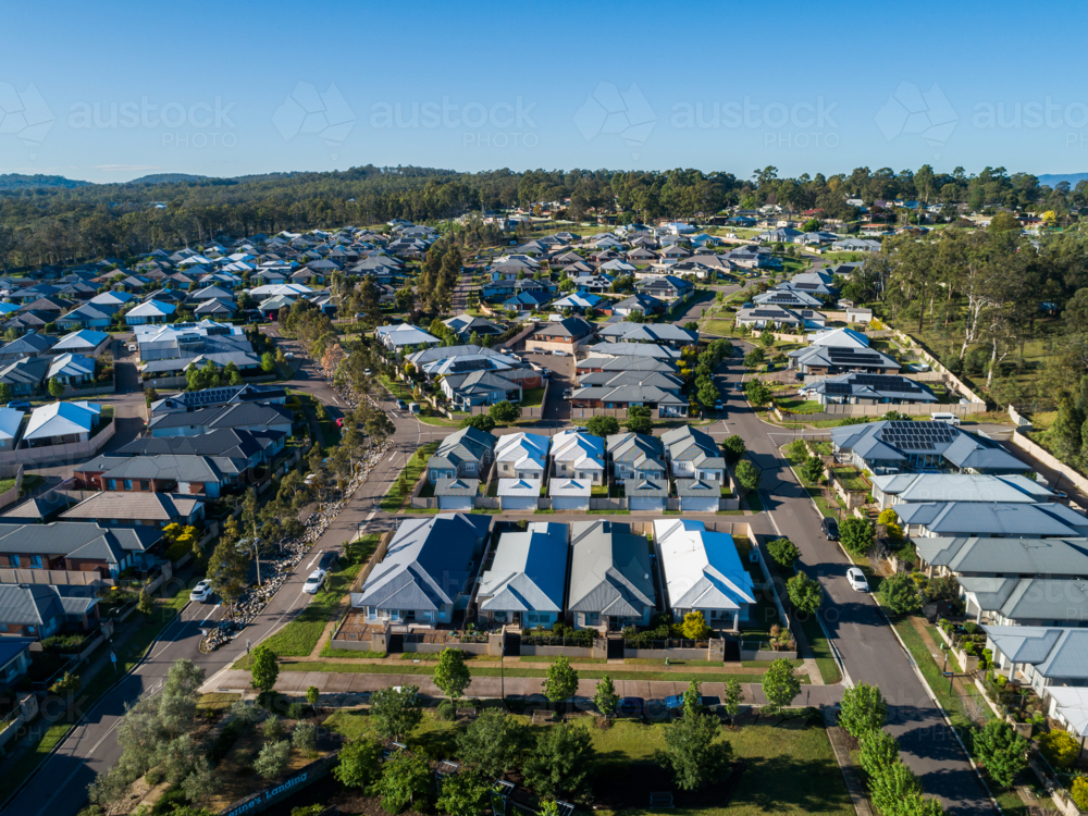 New suburbs of Huntlee medium-sized township near Branxton in the Hunter Region - Australian Stock Image