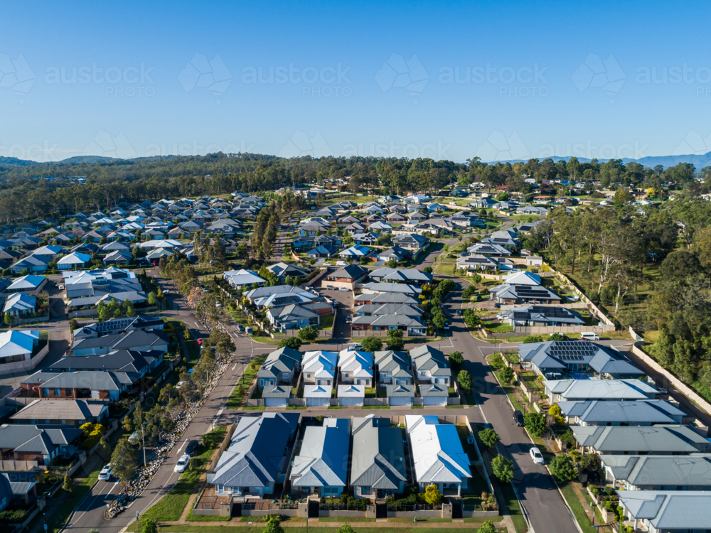 New suburbs of Huntlee medium-sized township near Branxton in the Hunter Region - Australian Stock Image