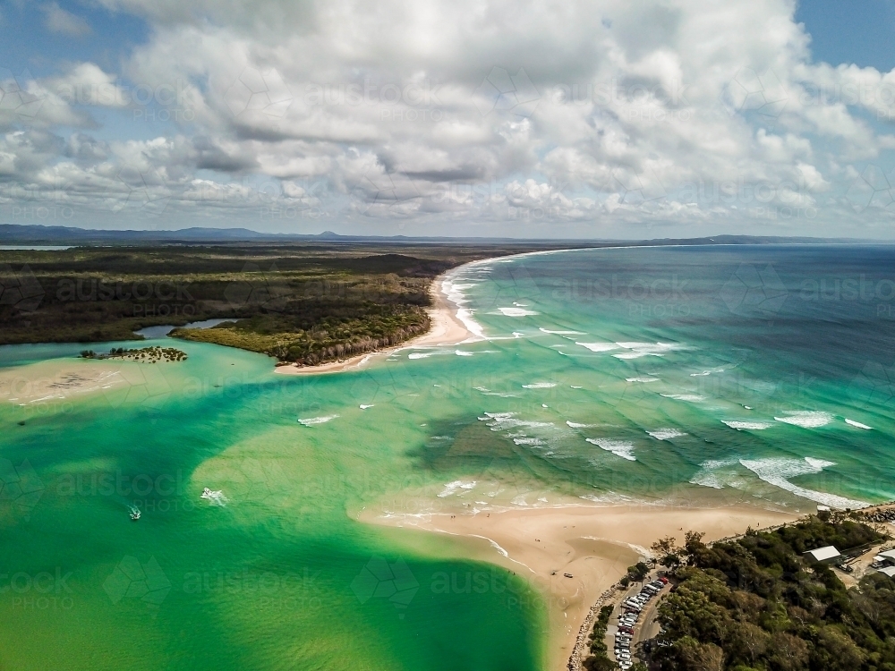 Noosa River mouth Drone Photo - Australian Stock Image