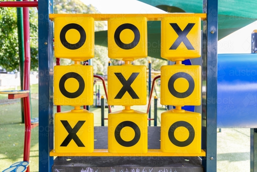 Noughts and crosses at kids playground - Australian Stock Image