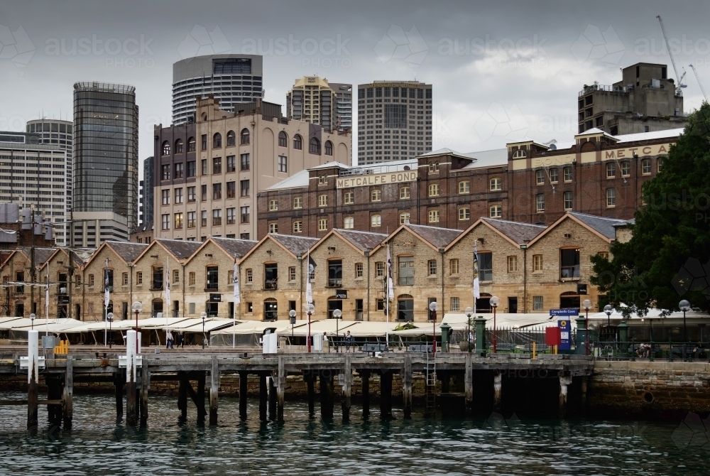 Old brick warehouses & wool stores at Campbells Cove Jetty, Sydney - Australian Stock Image