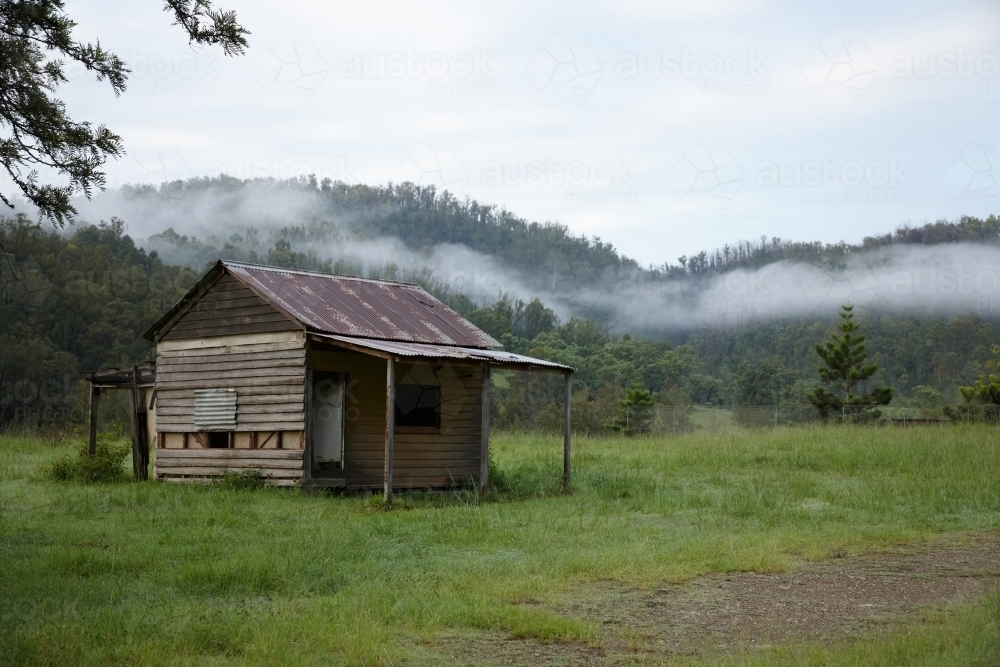 Old heritage homestead in rural landscape - Australian Stock Image