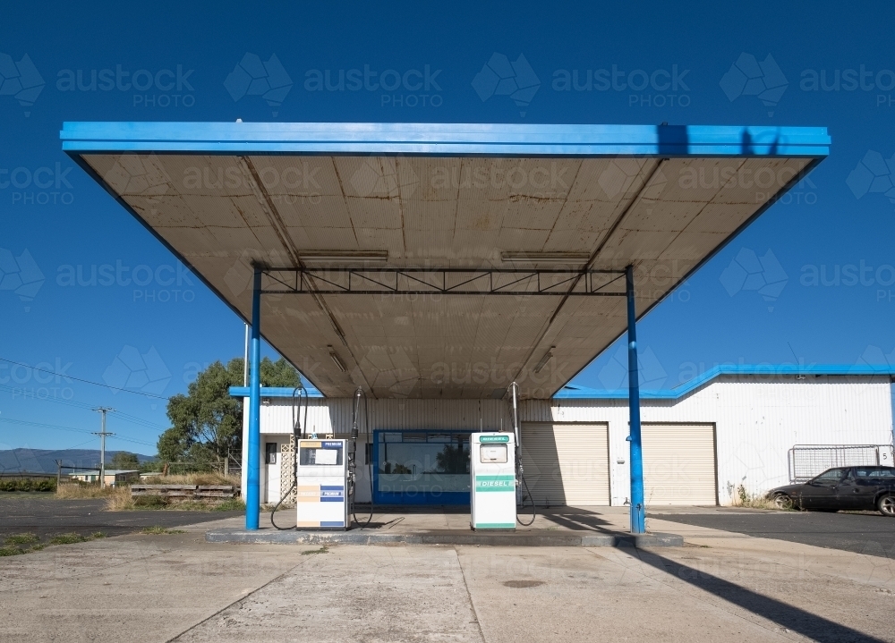 Old Petrol Station in Tasmania - Australian Stock Image