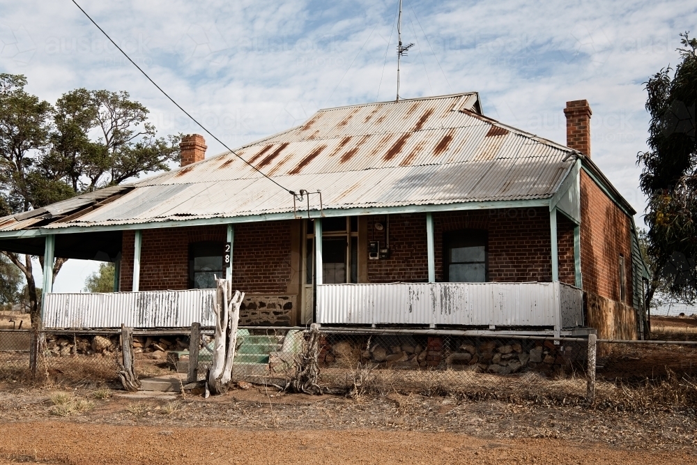 Old rundown house in historical country town - Australian Stock Image