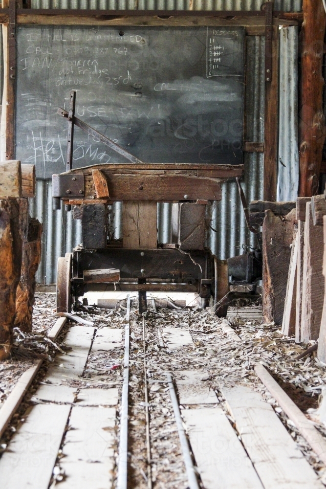 Old trolley in an abandoned sawmill - Australian Stock Image