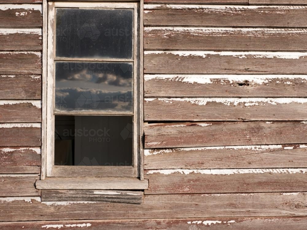 Old weathered weatherboards on a building - Australian Stock Image