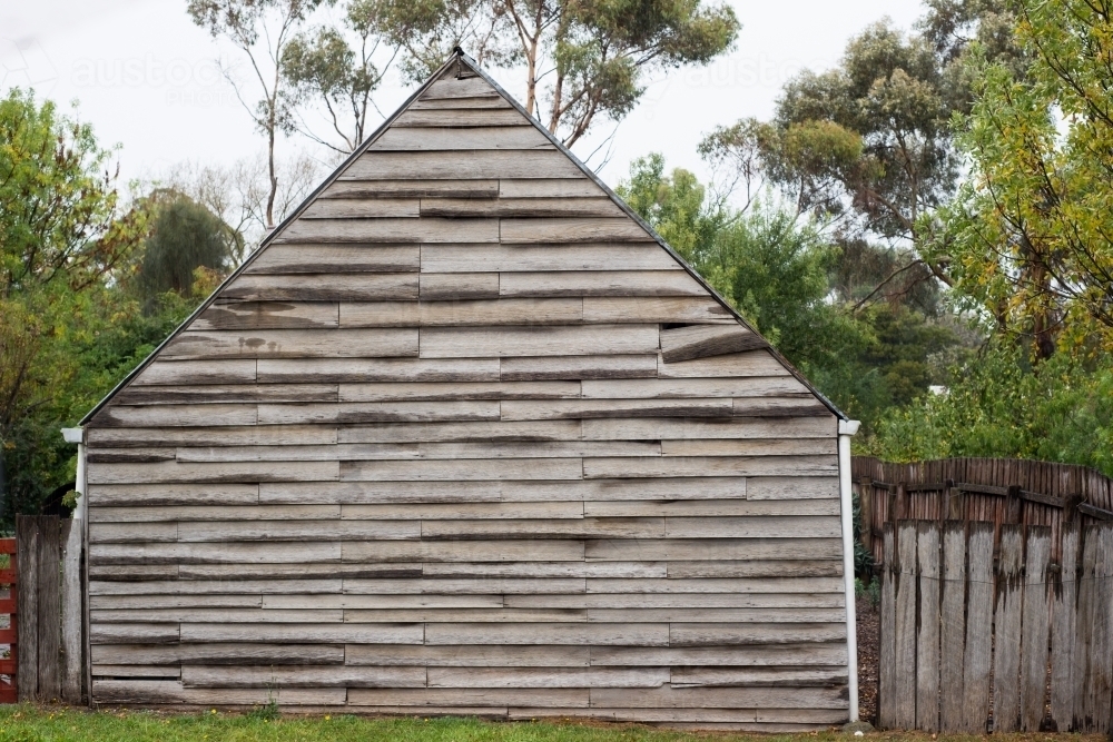 Old wooden building and fence - Australian Stock Image