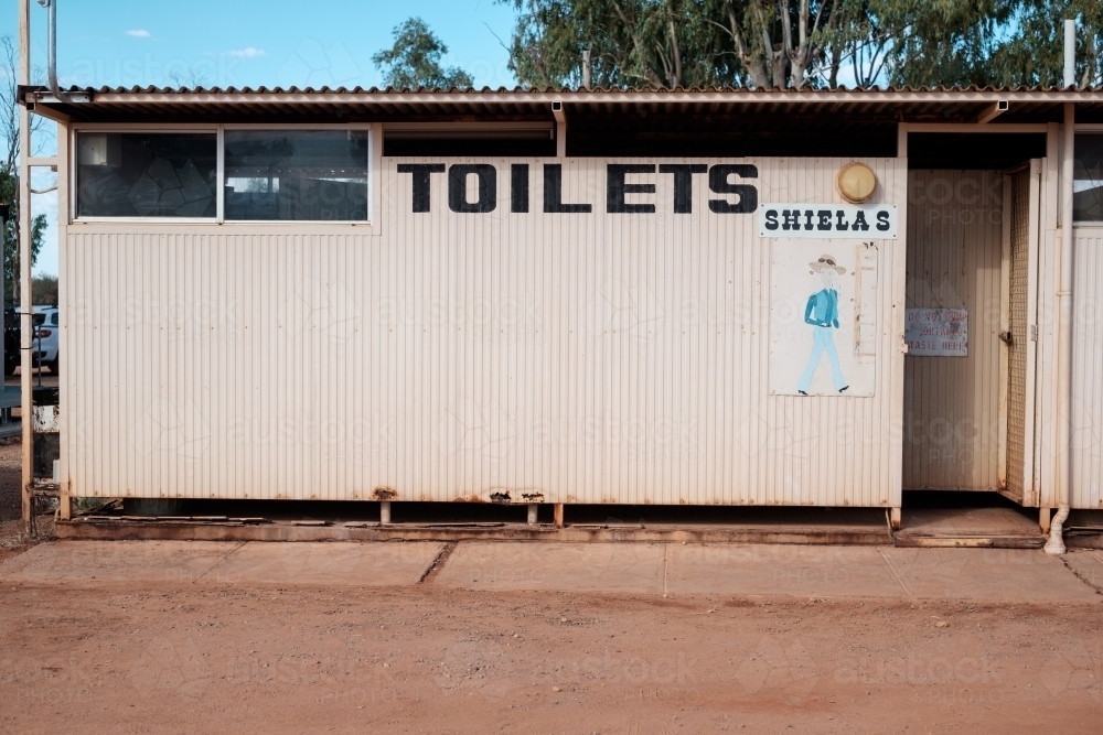 outback toilet for women - shielas - Australian Stock Image