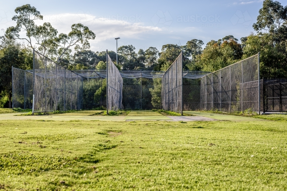 Outdoor softball baseball training facility. - Australian Stock Image