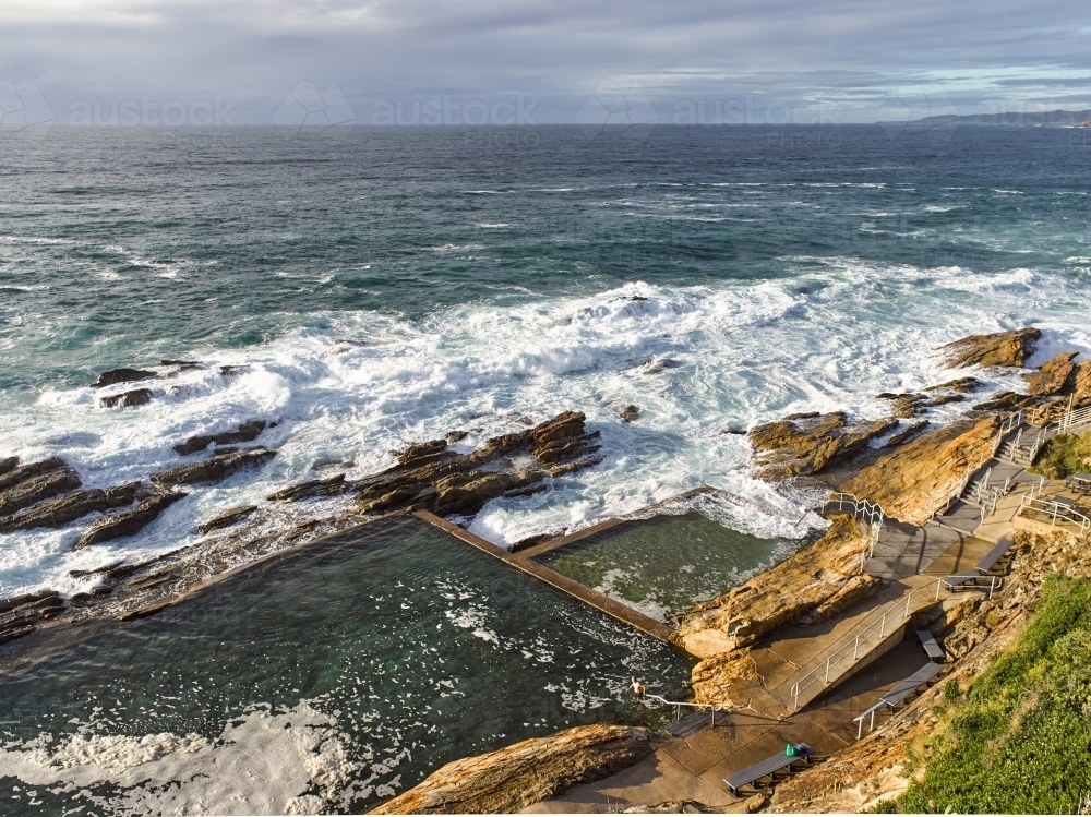 Overhead shot of ocean pool - Australian Stock Image