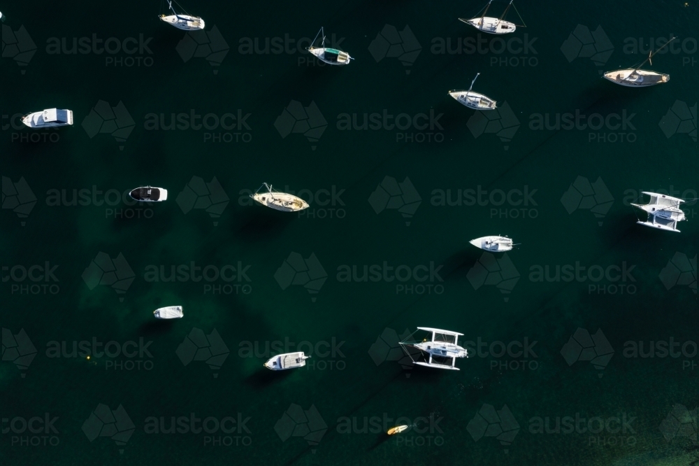 overhead view of boats - Australian Stock Image