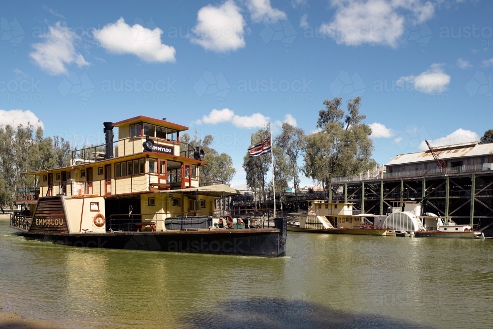 Paddle Steamer on the Murray River - Australian Stock Image