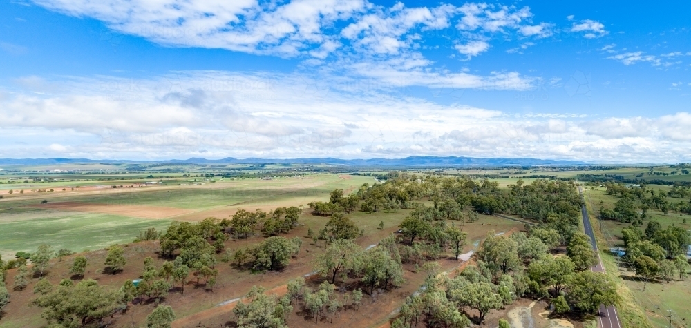 Paddock landscape after rain in Hunter Valley - Australian Stock Image