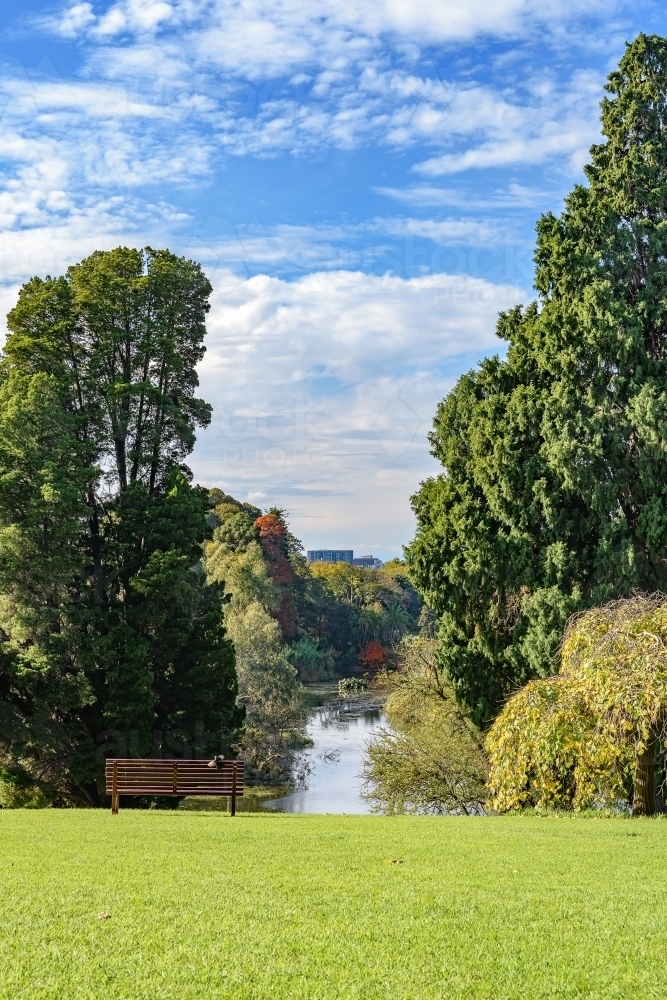 Park view of Royal Botanic Garden on Sunday. - Australian Stock Image