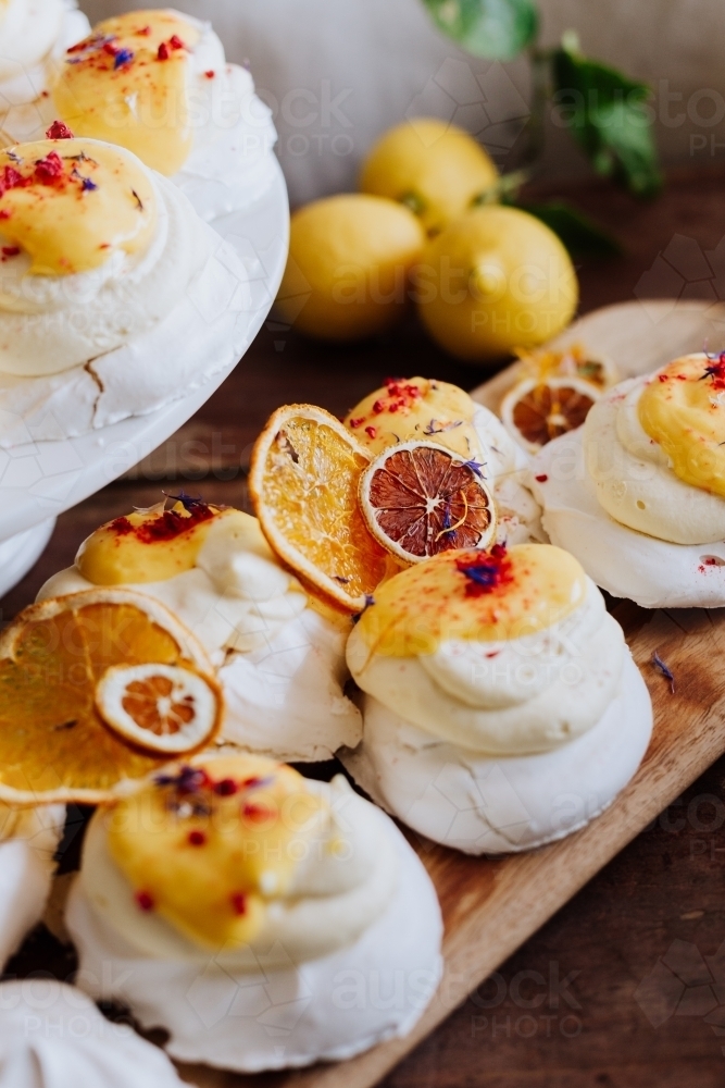 Pavlova on a country table - Australian Stock Image