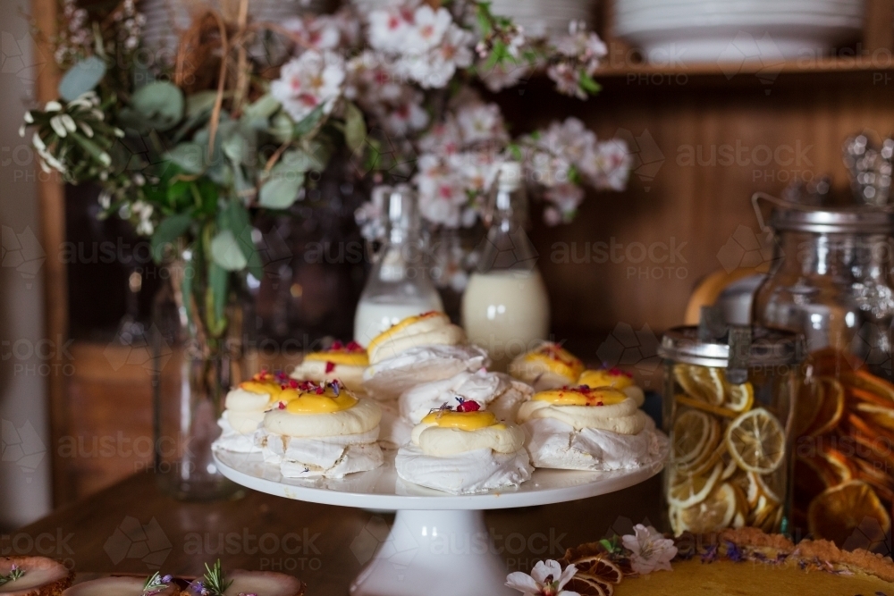 Pavlovas in a country kitchen - Australian Stock Image