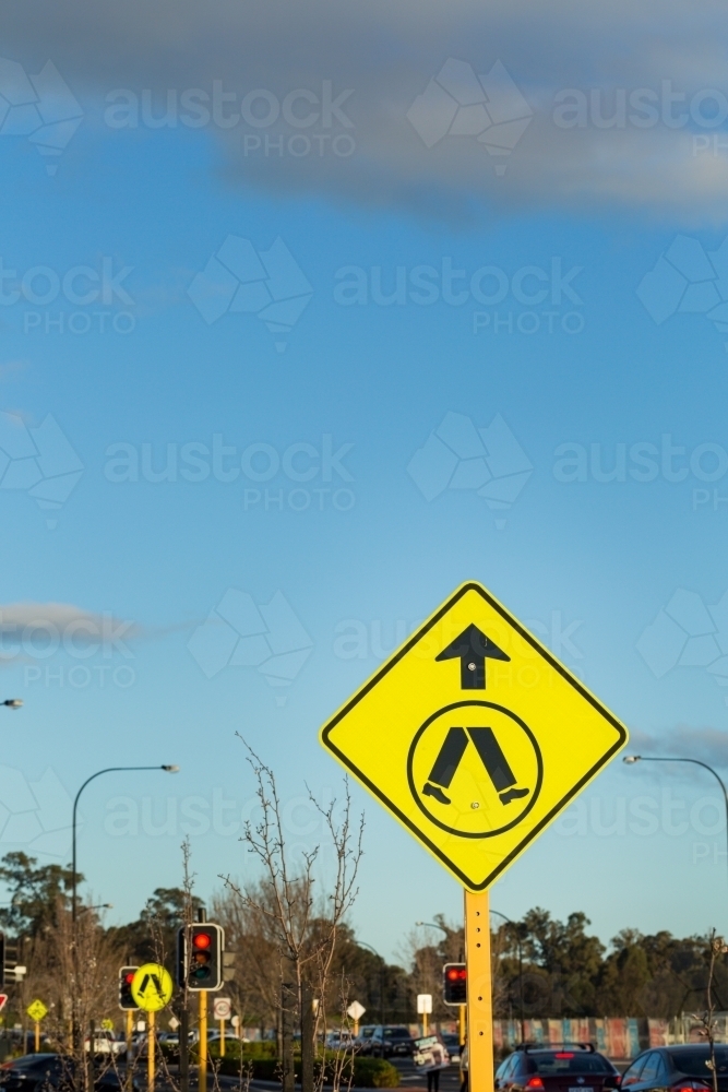 Pedestrian Crossing sign - Australian Stock Image