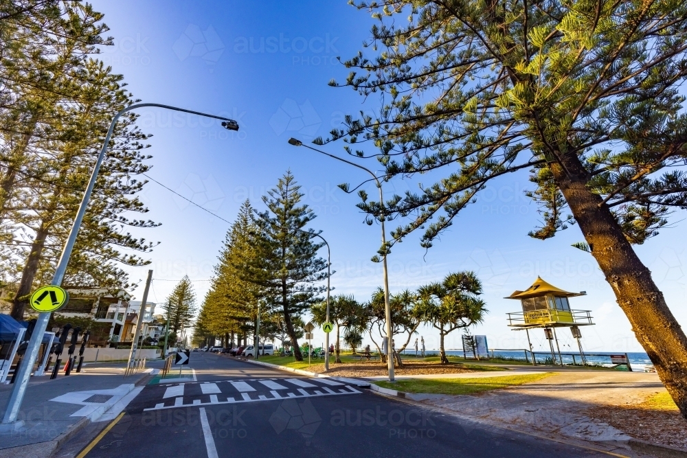 Pedestrian street crossing near the beach at Miami on the Gold Coast - Australian Stock Image