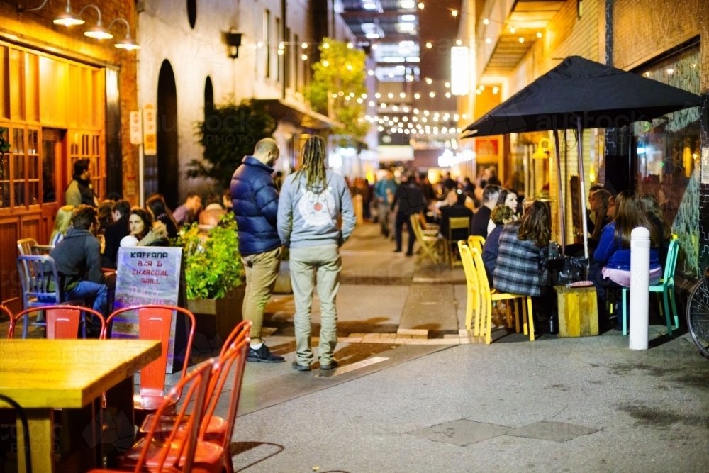 People in laneway restaurants and bars - Australian Stock Image