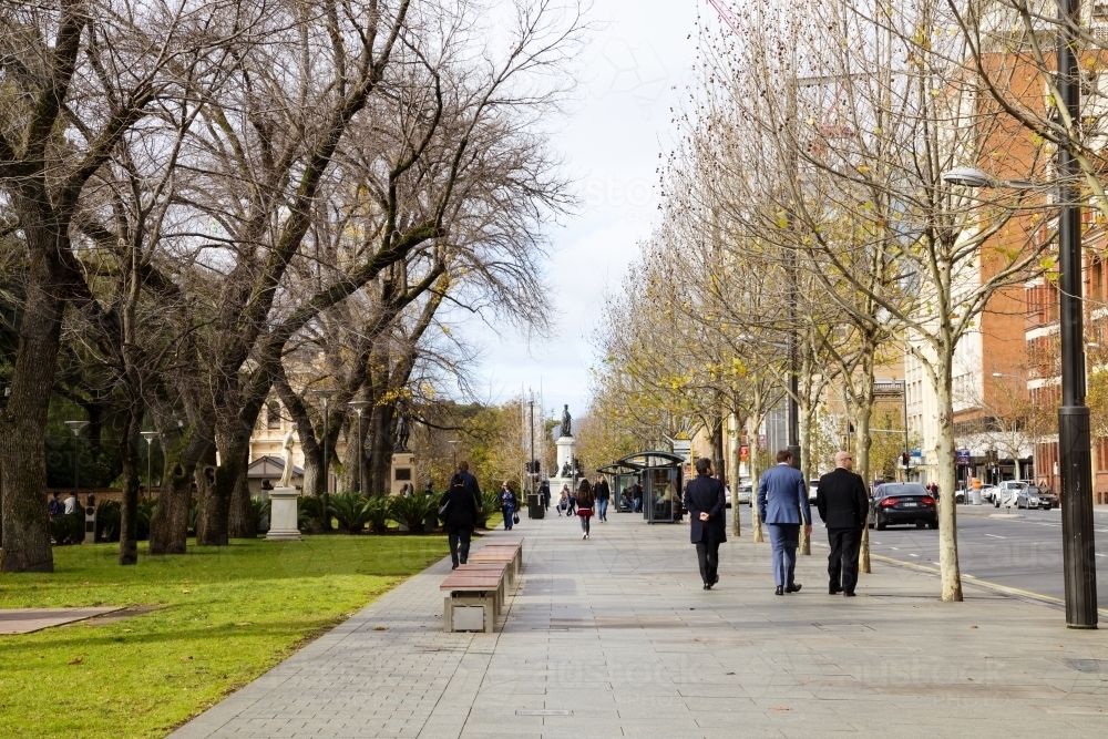 People walking along city street - horizontal - Australian Stock Image