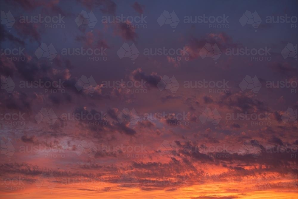 Perth fiery sunset - Australian Stock Image