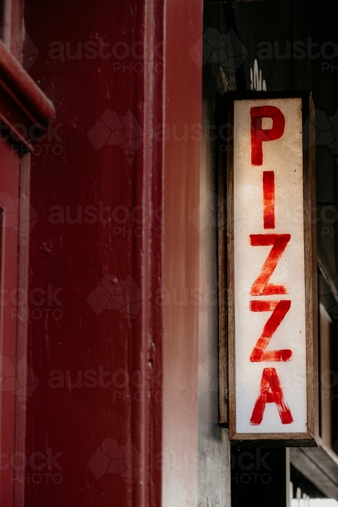 'Pizza' restaurant sign - Australian Stock Image