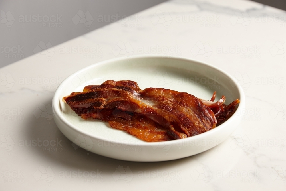 Plate of bacon - Australian Stock Image