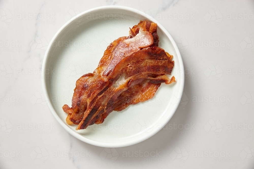 Plate of bacon - Australian Stock Image