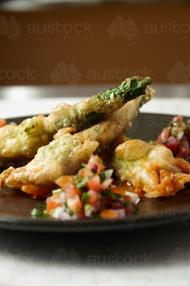 Platter of fritters - Australian Stock Image