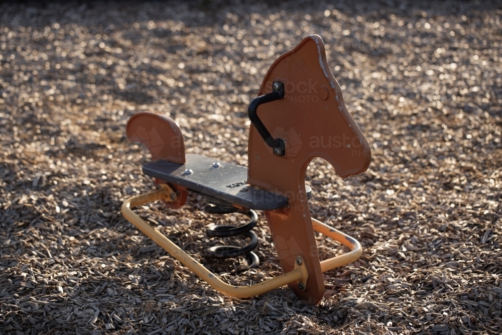 playground horse not being used by children - Australian Stock Image