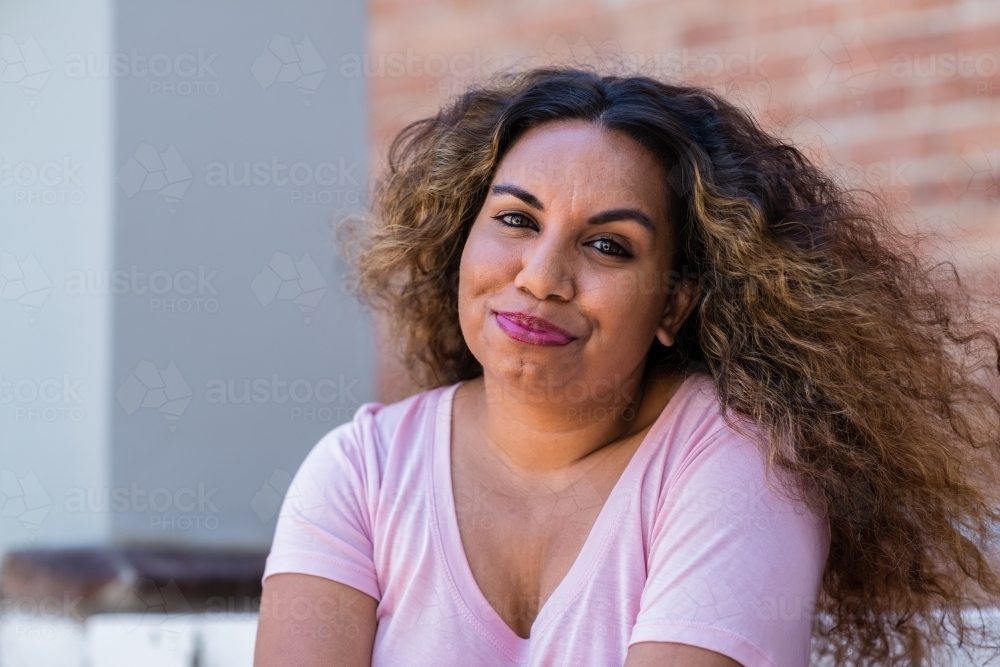 portrait of aboriginal woman - Australian Stock Image