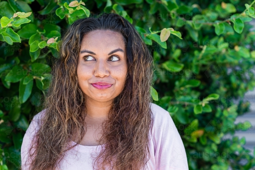 portrait of happy aboriginal woman - Australian Stock Image