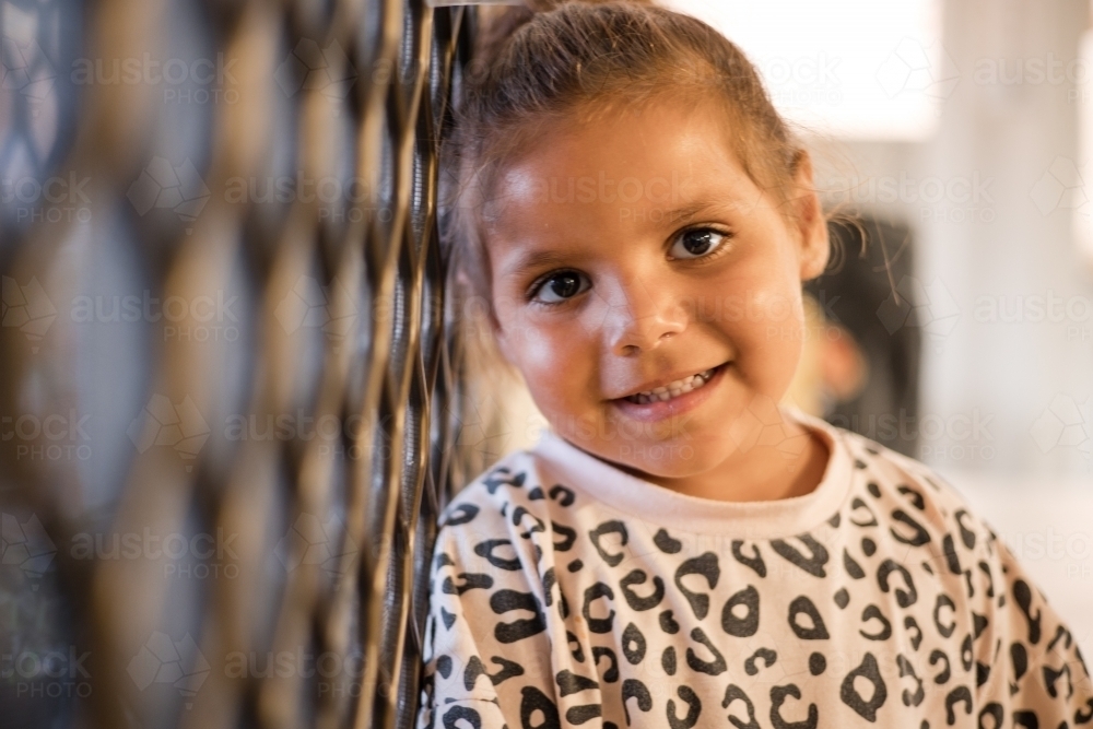 Portrait of young Aboriginal girl - Australian Stock Image