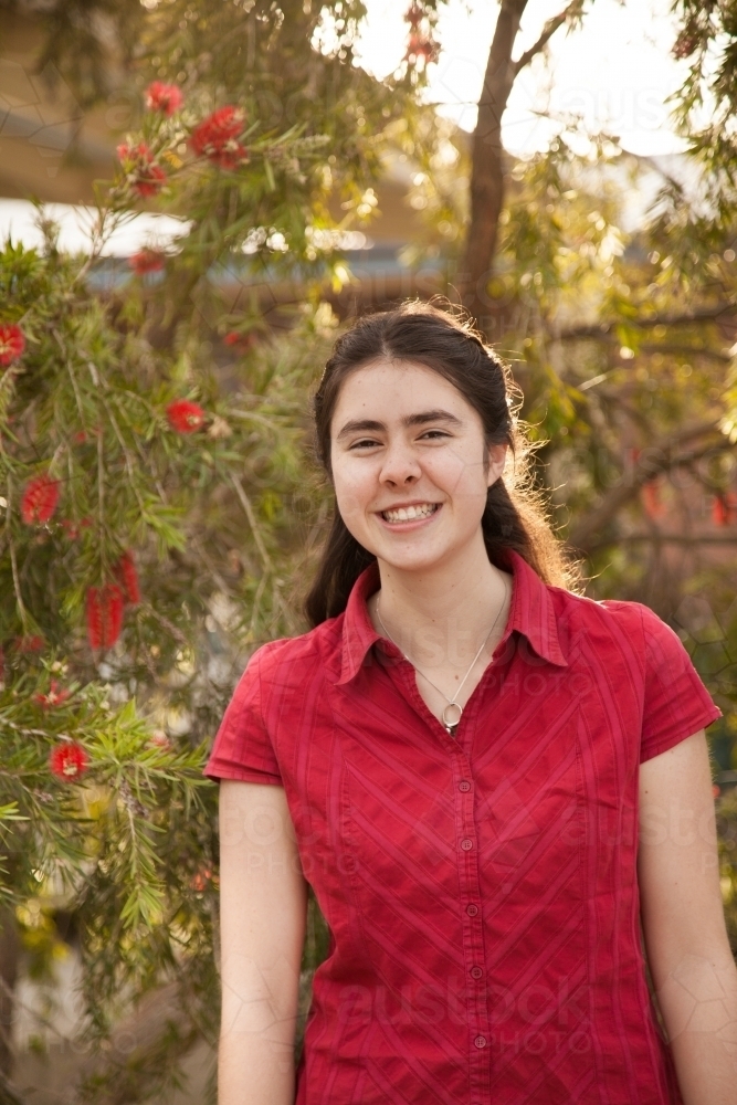 Portrait of young australian person outside - Australian Stock Image