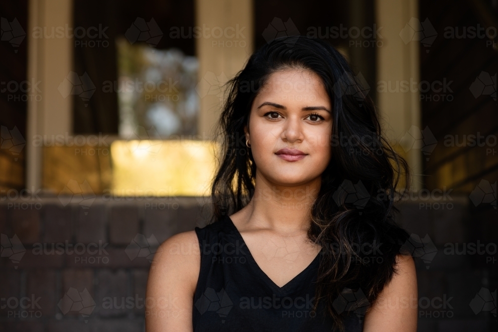 portrait of young indian woman - Australian Stock Image