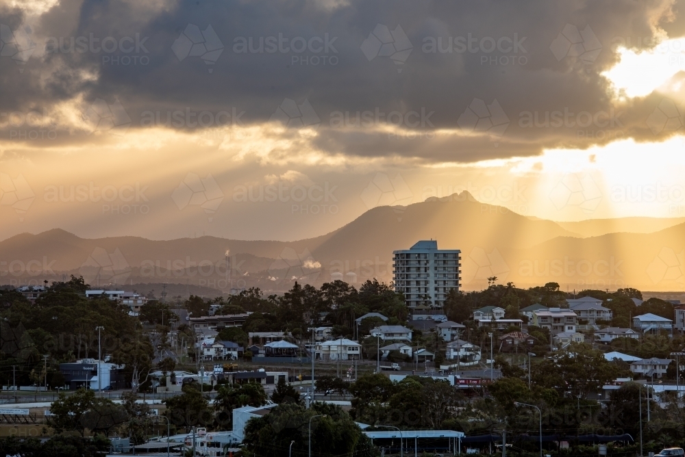 Power Station with powerful sunset - Australian Stock Image