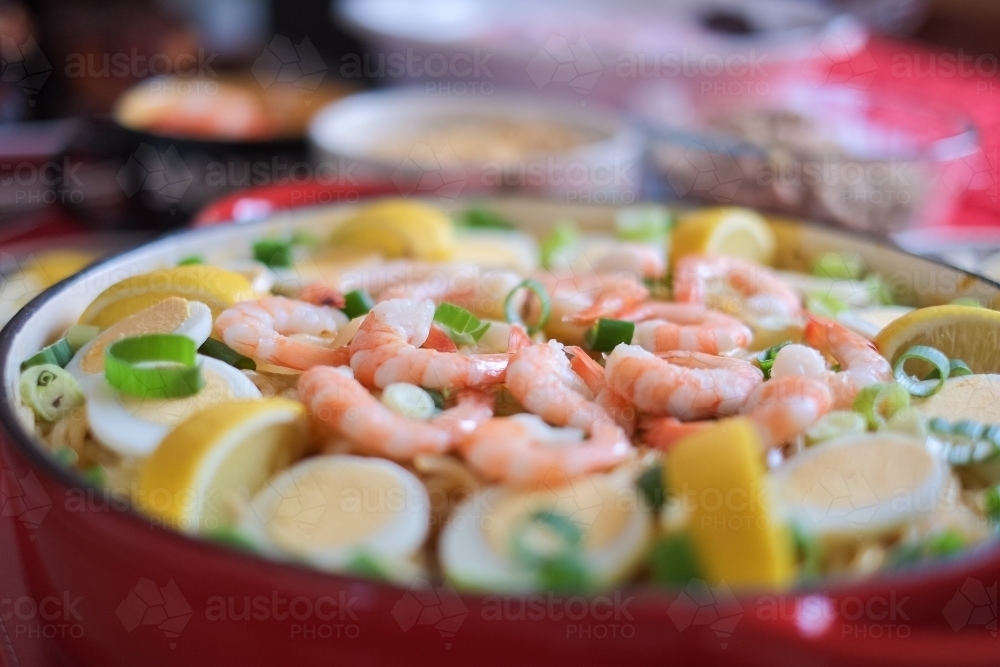 Prawn pasta dish - Australian Stock Image