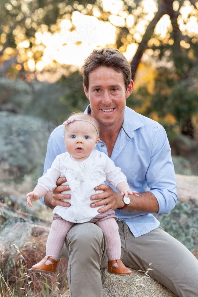 Proud father with his baby girl - Australian Stock Image