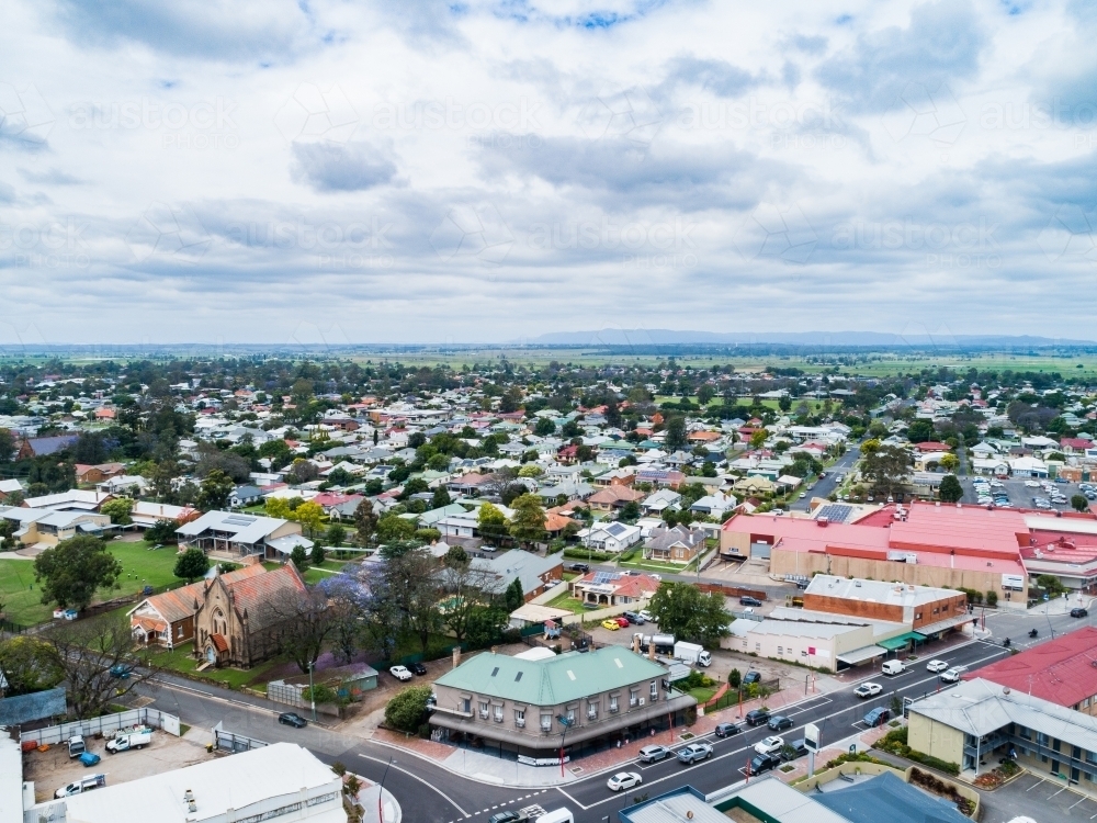 Pub on the corner of streets in town of Singleton in Hunter Valley - Australian Stock Image