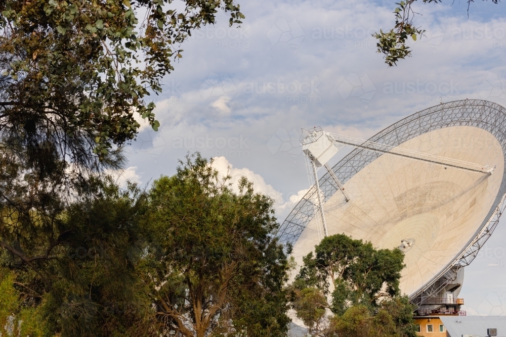 Radio telescope satellite dish located at Parkes NSW - Australian Stock Image