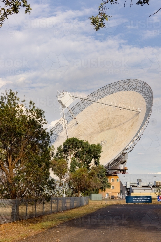 Radio telescope satellite dish located at Parkes NSW - Australian Stock Image