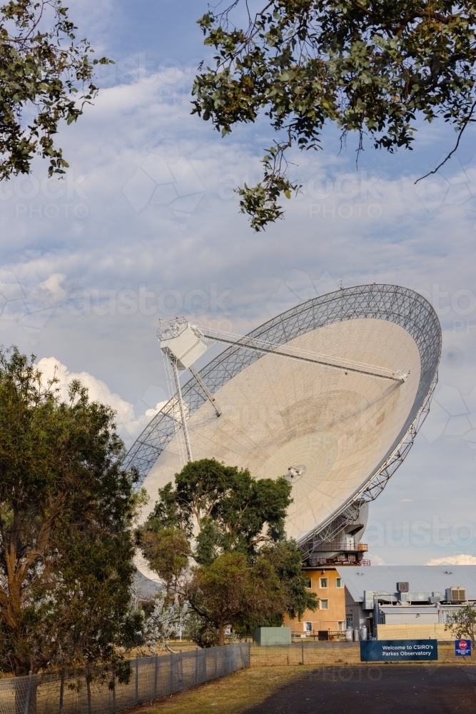 Radio telescope satellite dish located at Parkes NSW - Australian Stock Image