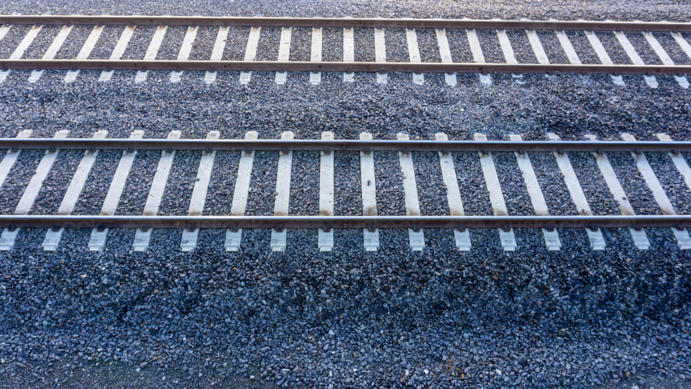 Railway tracks with concrete sleepers - Australian Stock Image