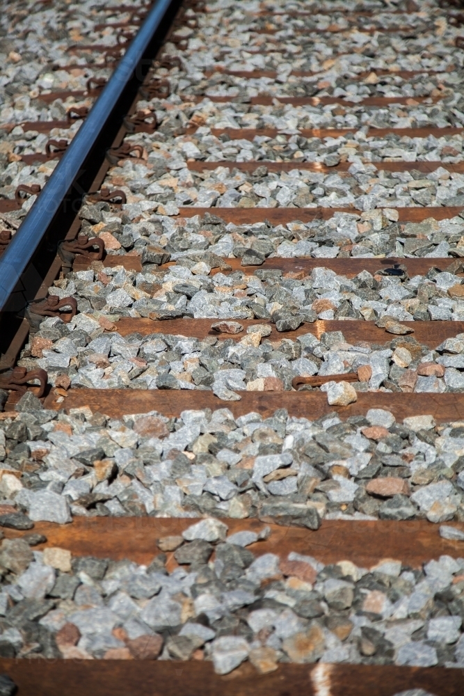 Railway, train tracks and gravel - Australian Stock Image