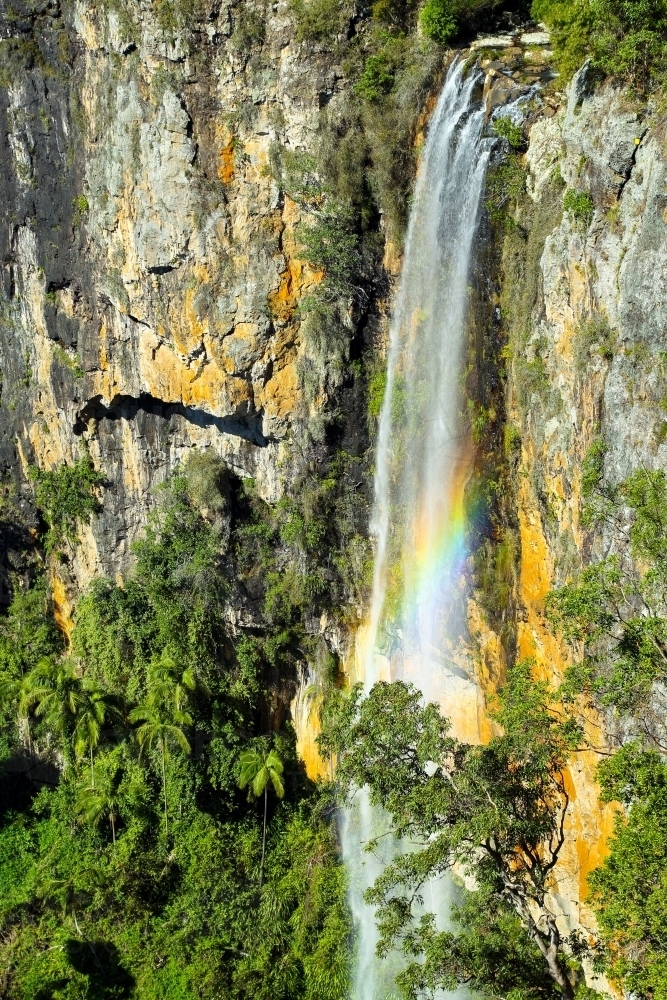 Rainbow in waterfall. - Australian Stock Image